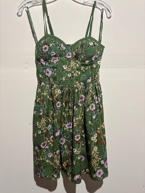 Women’s BOG Collective Green Floral Sundress with Sweetheart Neckline Size Small